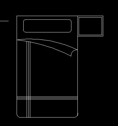 CAD畫(huà)床和床頭柜平面圖的教程