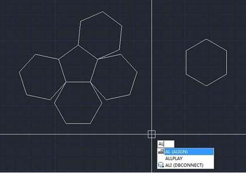 CAD如何使六邊形對齊到五邊形上？