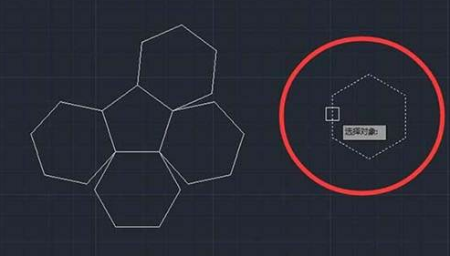 CAD如何使六邊形對齊到五邊形上？