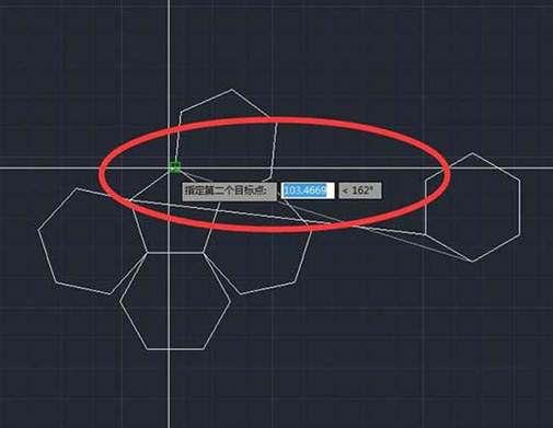 CAD多個六邊形對齊的方法