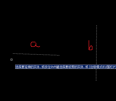 CAD中如何使用延伸直線命令